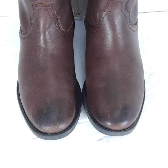 Frye Boys Big Kids Diana US 3,5 Brown Leather Studded Ankle Western Boots - Picture 5 of 14